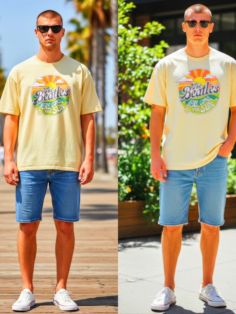The Beatles Pale Yellow Graphic Men’s Tee